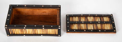 Two Ebony Porcupine Quill and Bone Inlaid Boxes