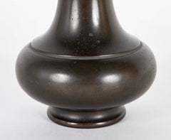 A Japanese Edo Period Bronze Lotus Blossom Vase