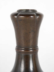 A Japanese Edo Period Bronze Lotus Blossom Vase