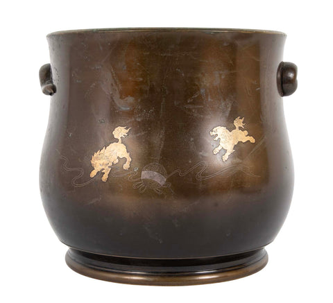 Japanese Bronze Brazier with Two Cloud Form Applied Handles