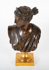 19th Century Bronze Bust of Woman in Classical Pose