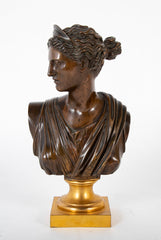 19th Century Bronze Bust of Woman in Classical Pose