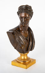 19th Century Bronze Bust of Woman in Classical Pose