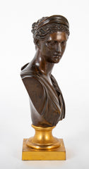 19th Century Bronze Bust of Woman in Classical Pose