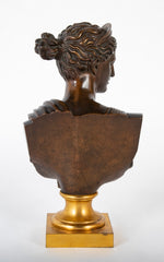 19th Century Bronze Bust of Woman in Classical Pose