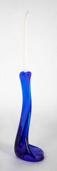 Elsa Peretti for Tiffany Pair of Cobalt Blue Cast Glass Candlesticks