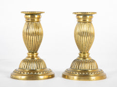 Pair of French Louis XVI Gilt Bronze Candlesticks