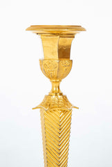 Pair of Early 19th Century Russian Neoclassical Gilt Candlesticks