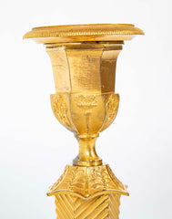 Pair of Early 19th Century Russian Neoclassical Gilt Candlesticks