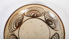 Japanese Seto Earthenware Plate with Traditional Horse Eye Design