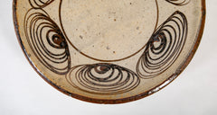 Japanese Seto Earthenware Plate with Traditional Horse Eye Design