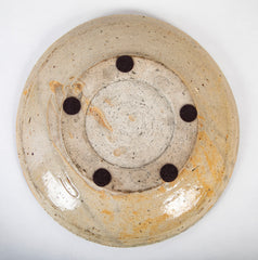 Japanese Seto Earthenware Plate with Traditional Horse Eye Design