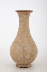 Chinese Cream and Crackle Glazed Baluster Form Vase