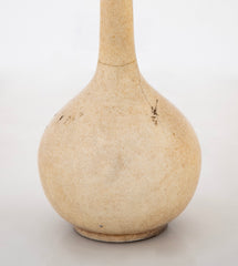 Chinese Cream Crackle Glaze Vase with Long Neck