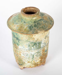 Chinese Han Dynasty Green Glazed Pottery Granary Vase