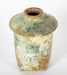 Chinese Han Dynasty Green Glazed Pottery Granary Vase