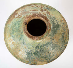 Chinese Han Dynasty Green Glazed Pottery Granary Vase