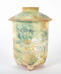 Chinese Han Dynasty Green Glazed Pottery Granary Vase