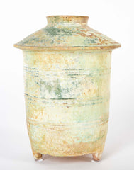 Chinese Han Dynasty Green Glazed Pottery Granary Vase