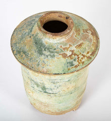 Chinese Han Dynasty Green Glazed Pottery Granary Vase