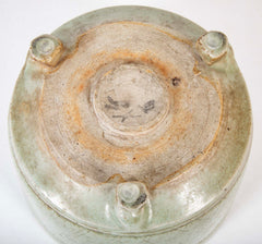 Chinese Longquan Celadon Censor with Geometric Design & Incised Rings