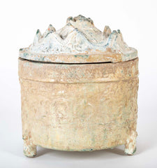 Pair of Chinese Han Dynasty Green Glazed "Hill" Censers