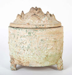 Pair of Chinese Han Dynasty Green Glazed "Hill" Censers