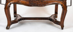 A Grand Scale French Louis XV Period Carved Walnut Armchair