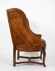 A Grand Scale French Louis XV Period Carved Walnut Armchair