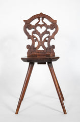 Late 18th Century Intricately Carved Swiss Walnut Chair