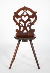 Late 18th Century Intricately Carved Swiss Walnut Chair