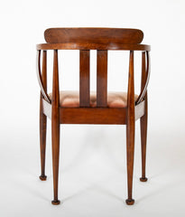 German Jugend Mahogany Armchair with Inlaid Intarsia