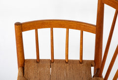 A Jorgen Baemark for FDB Mobler Oak Framed Armchair with Papercord Seat