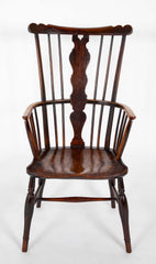 Late 18th Century English Windsor Comb Back & Fiddle Splat Armchair