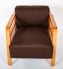 Cherry Club Chair with Upholstered Back & Seat