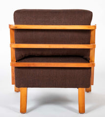 Cherry Club Chair with Upholstered Back & Seat