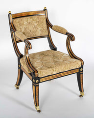 Pair of Regency Painted and Parcel Gilt Armchairs