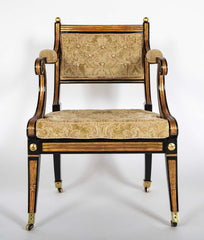 Pair of Regency Painted and Parcel Gilt Armchairs