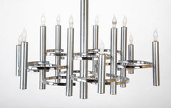 Gaetano Sciolari 12 Arm Chrome Chandelier