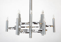 Gaetano Sciolari 12 Arm Chrome Chandelier