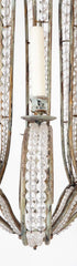 A Late 20th Century 8 Light Metal and Crystal Bead Chandelier