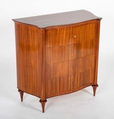 L. Jehan, France Four Drawer Chest with Matched Grain in Teak