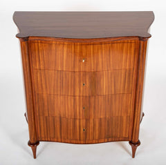 L. Jehan, France Four Drawer Chest with Matched Grain in Teak