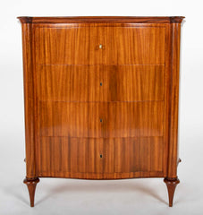 L. Jehan, France Four Drawer Chest with Matched Grain in Teak