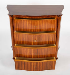 L. Jehan, France Four Drawer Chest with Matched Grain in Teak