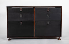 Jules Wabbes Chest of Wenge & Lacquered Wood with Bronze Fittings