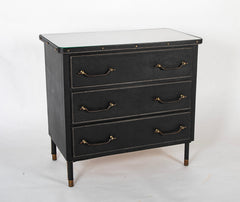 Leather Wrapped Chest of Drawers in The Style of Jacques Adnet