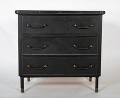 Leather Wrapped Chest of Drawers in The Style of Jacques Adnet