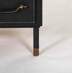 Leather Wrapped Chest of Drawers in The Style of Jacques Adnet