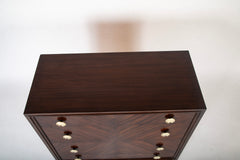 Pair of Mahogany & Brass Chests by Tommi Parzinger for Charak Modern